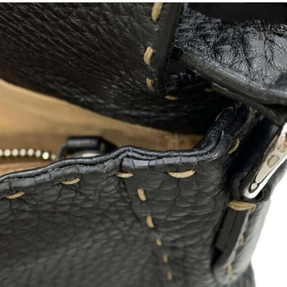 FENDI Black Leather Messenger Bag - Picture 4 of 16